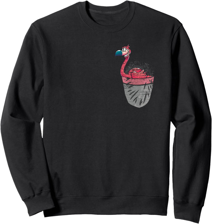 Tropisches Zoo Tier Vogel Niedliches Brusttasche Flamingo Sweatshirt