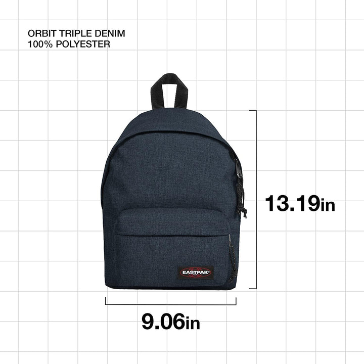 Eastpak ORBIT XS Kleiner Rucksack, 33.5 x 23 x 15 cm, 10 L Black Denim, Black Denim