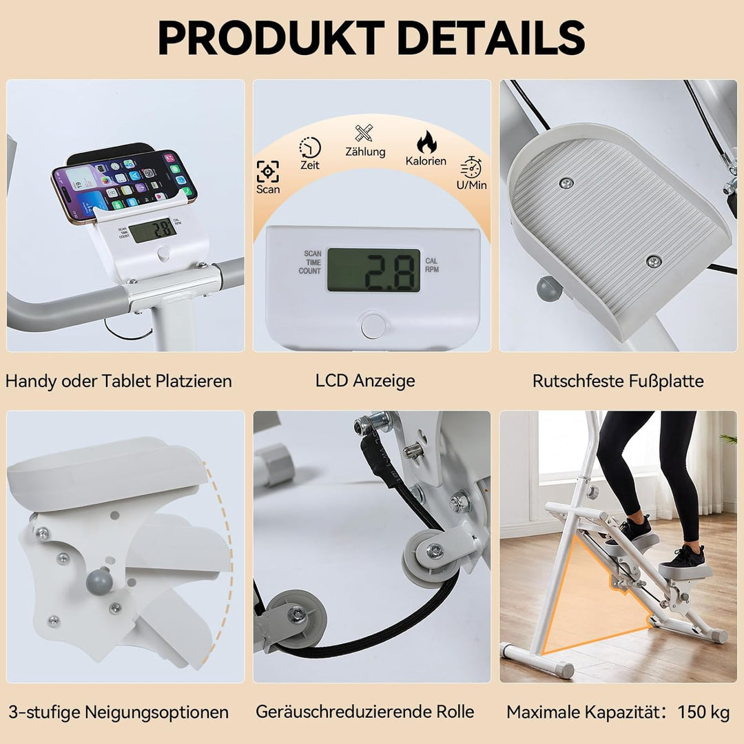 LEAFIA Stair Stepper für Zuhause, Vertikale Klettermaschine Stairmaster für Ganzkörper-Workouts, Fal