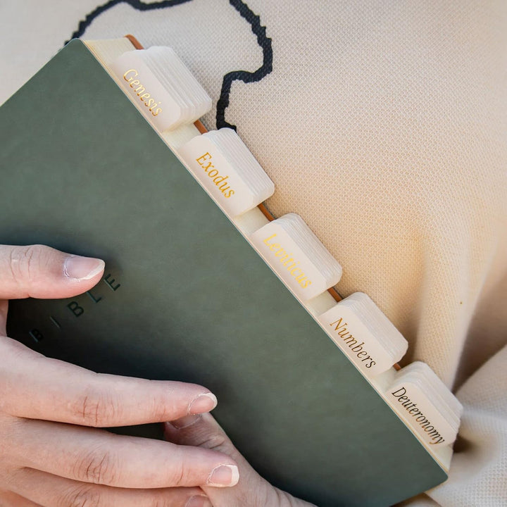 Bibel-Tabs für Frauen/Männer/Kinder, weisse Bibel-Tabs mit goldenem grossem Druck, leicht zu lesen,