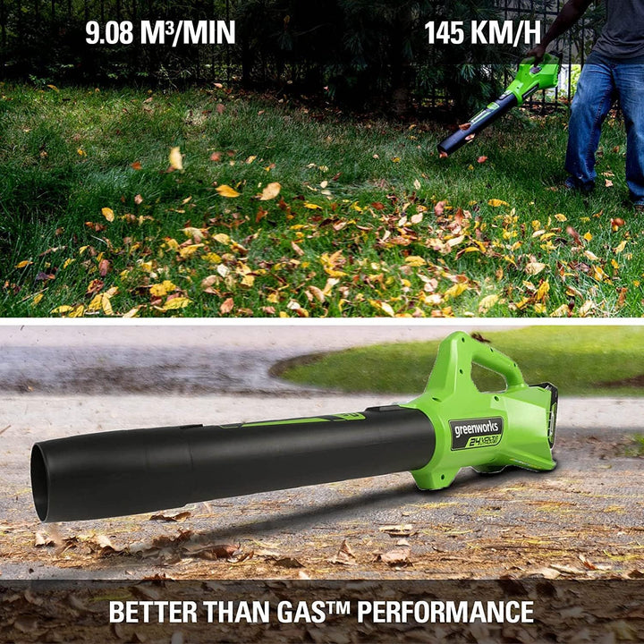 Greenworks Axial Akku Laubbläser (Li-Ion 24V 531m³/h Luftgeschwindigkeit，531m³/h Luftvolumen leistun