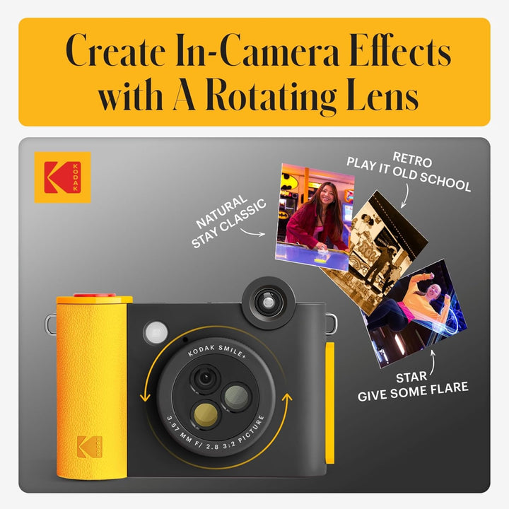 Kodak Smile+ 2-in-1 Digitale Sofortbildkamera & kabelloser Bluetooth-Fotodrucker - 10MP, Spezialeffe