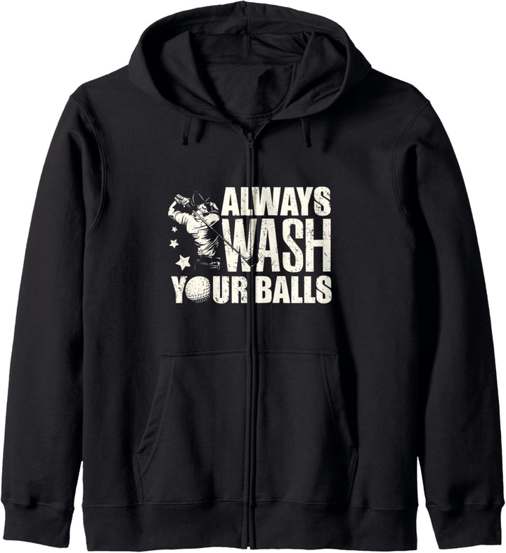 Funny Golf Golfing golfer gift always wash your balls Kapuzenjacke