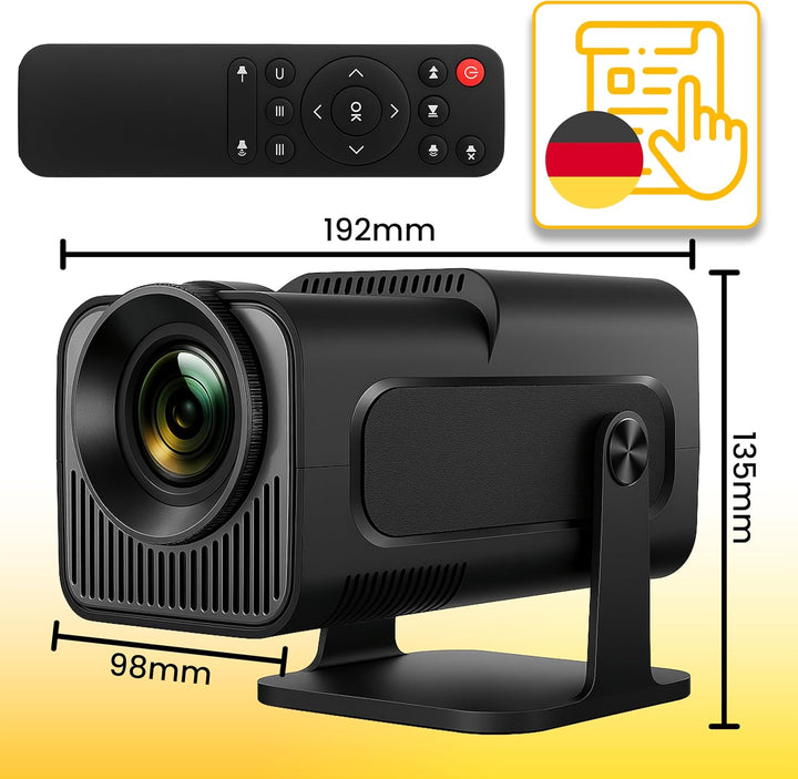 Retoo Smart Mini Beamer 1280x720 – 4K Unterstützung, WiFi6 Bluetooth 5.4 Projektor mit Autofokus, Tr