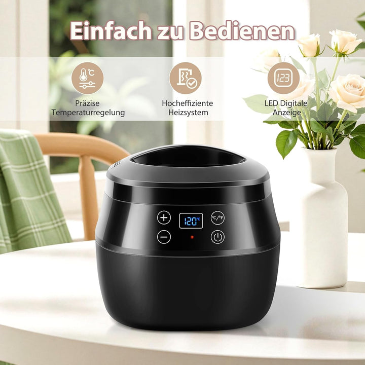 Elektrischer Wachsschmelzer, mit Ausgiessvorrichtung 1 L Wachsschmelzofen - 100x Dochte, Zentriervor