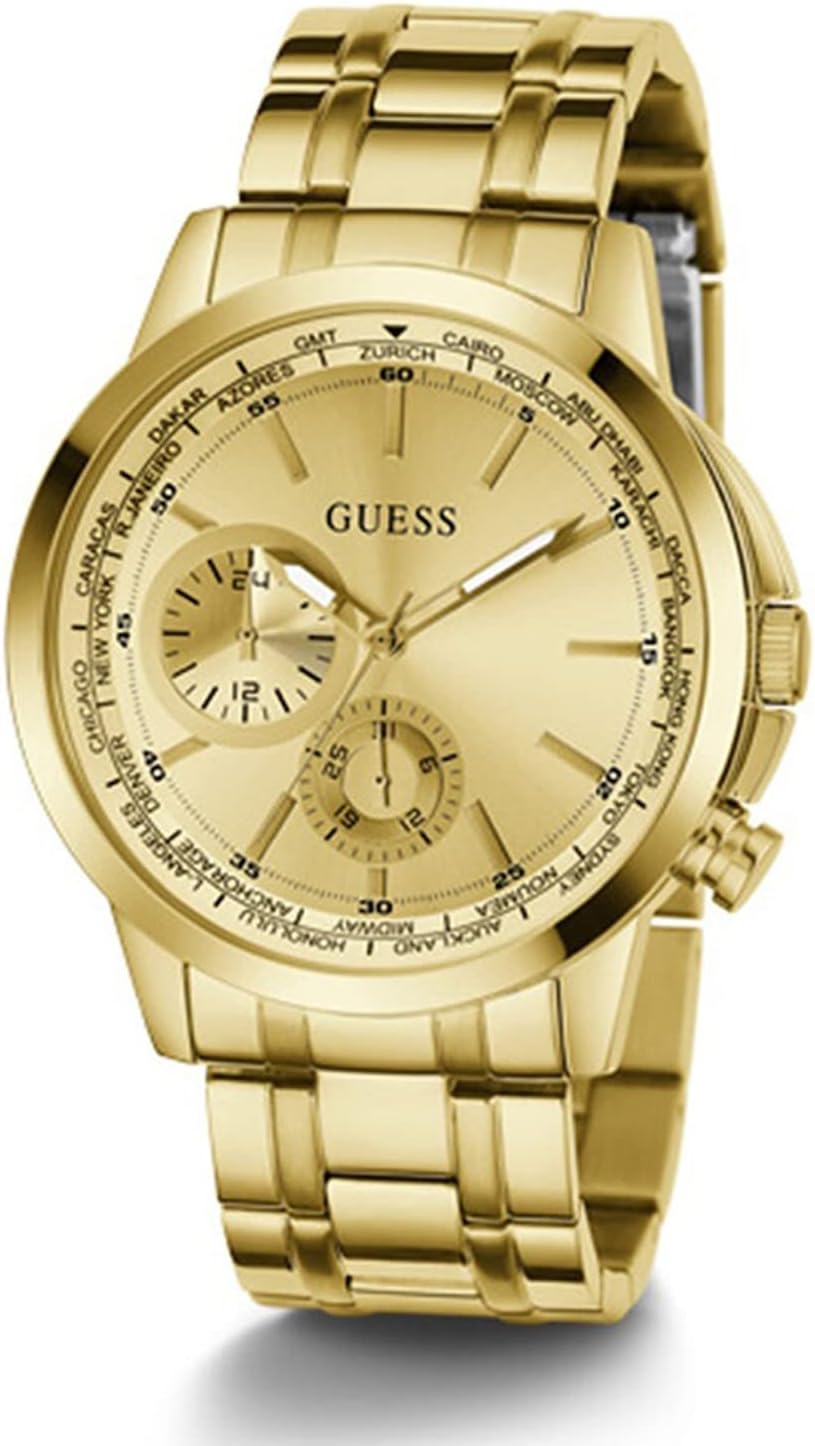 Guess US Men's Gold-Tone Multifunction Watch Golden, Golden