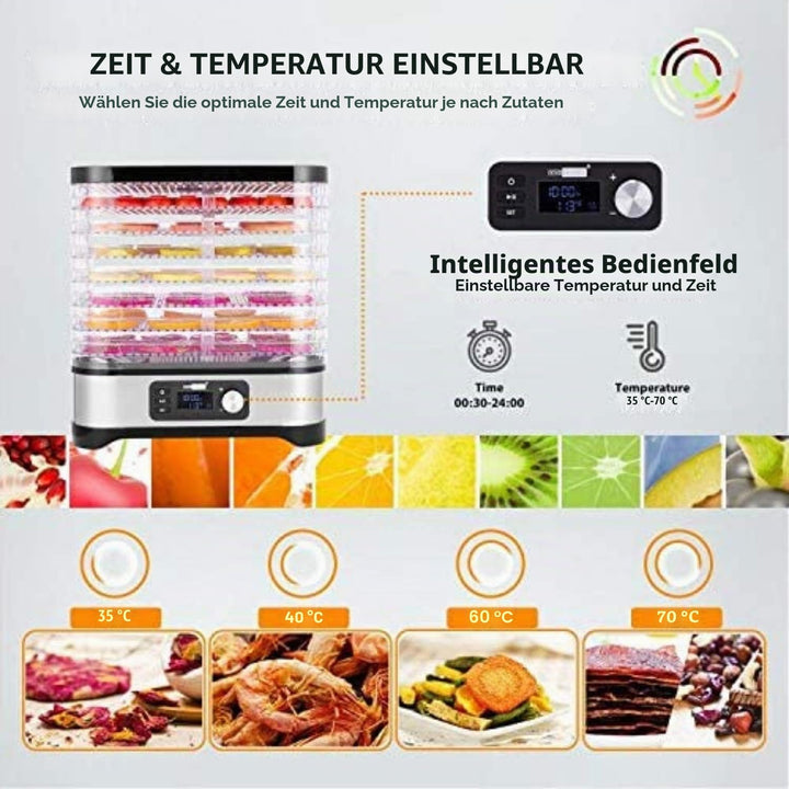 Nictemaw 400W Dörrautomat, Dörrgerät für Lebensmittel mit 8 Dörrebenen,Trockner für Fleisch, Obst&amp; G