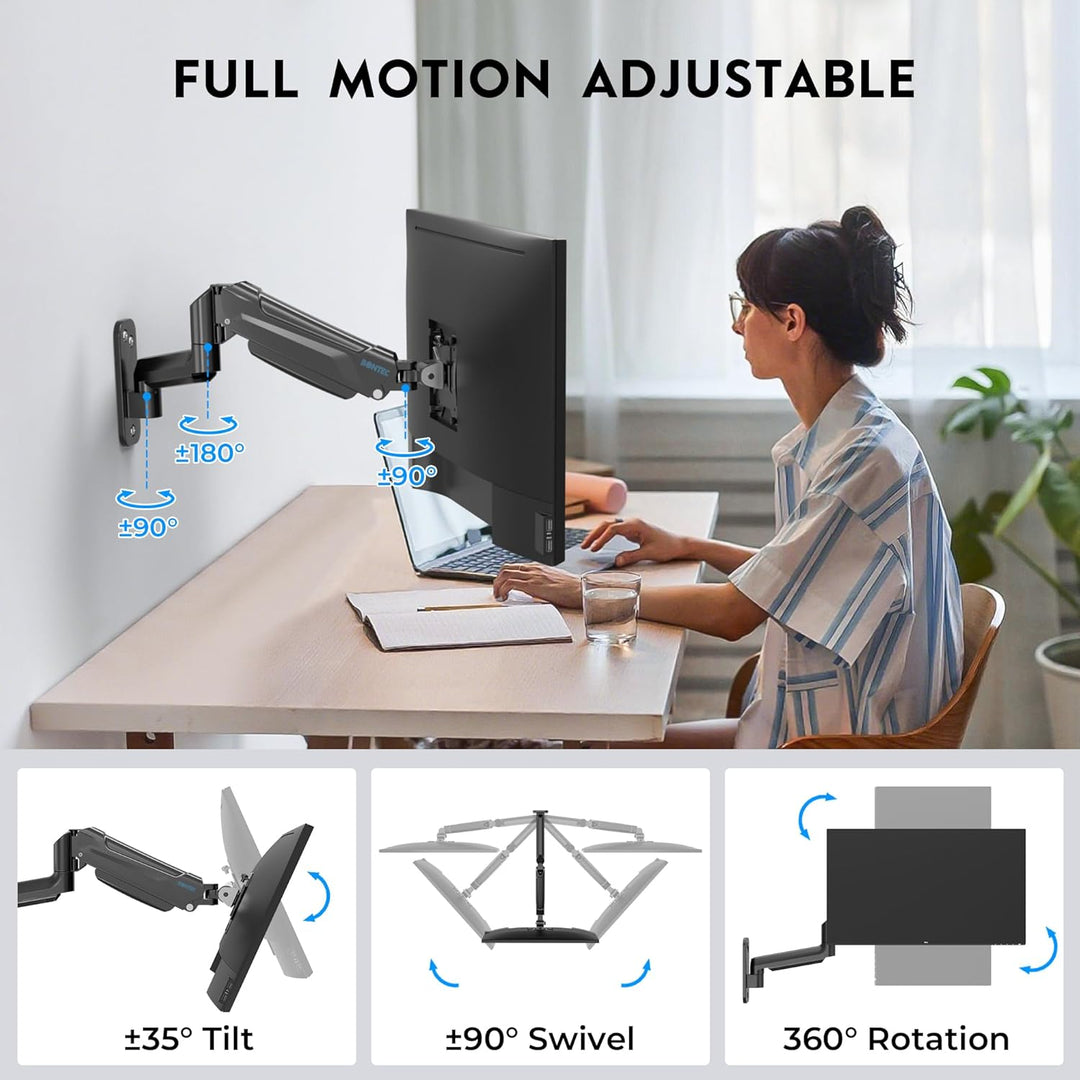 BONTEC 13-42 Zoll Monitor Wandhalterung mit VESA Extension Kit für PC Monitor &amp; TV bis 8 kg, Voll Ei