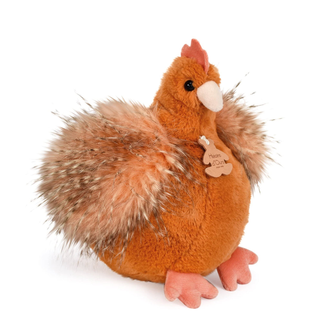 Histoire d'ours - Plüschtier Henne – Bauernhoftier – Huhn – Orange – 20 cm – süss und weich – Gesche