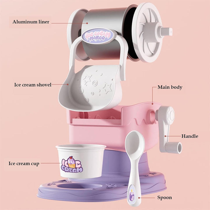 Eismaschine für Kinder, manuelle schnelle Ergebnisse, einfache Leckerli-Maschine, Eiscreme, Sorbet,
