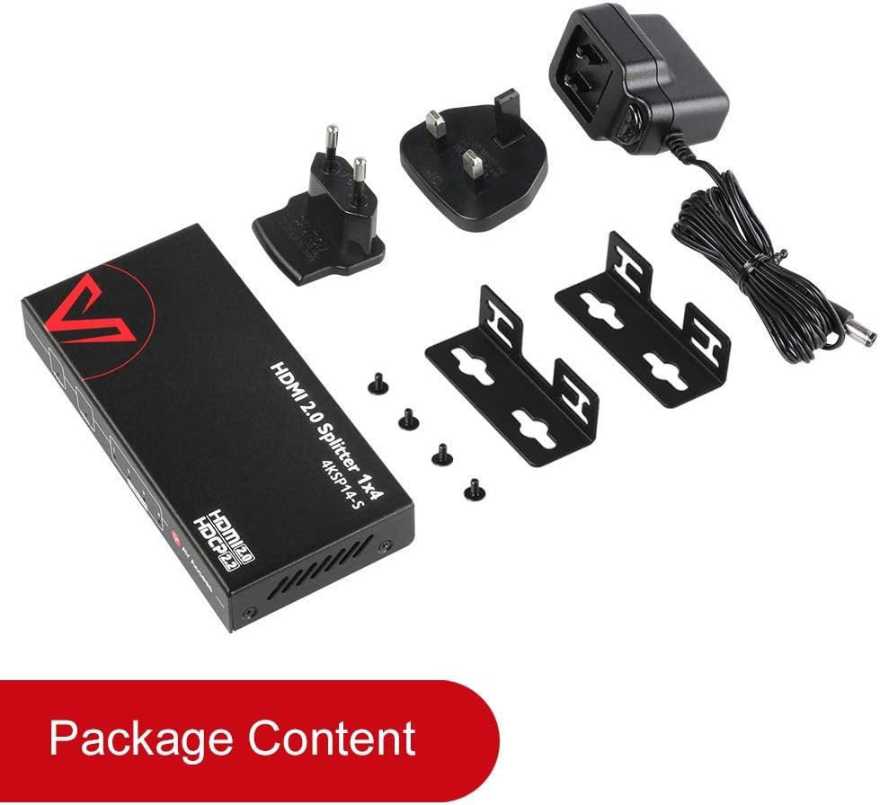 AV Access 1 in 4 Out UHD 4K@60Hz 1080p@120Hz HDMI 2.0 Splitter mit Auto Downscaling,18Gbps Zero Late