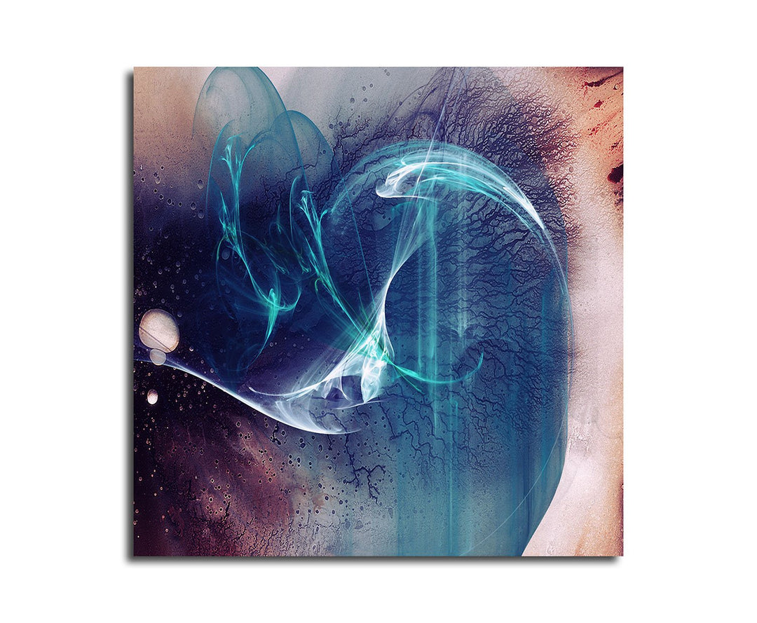Paul Sinus Art Abstrakt342_60x60cm Bild auf Leinwand Koralle Lichtschweif Abstraktes Motiv quadratis