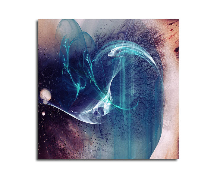 Paul Sinus Art Abstrakt342_60x60cm Bild auf Leinwand Koralle Lichtschweif Abstraktes Motiv quadratis