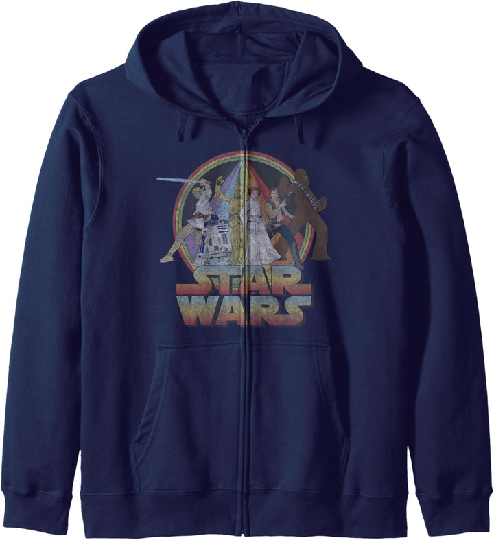 Star Wars Rainbow Group Shot Vintage Poster Kapuzenjacke