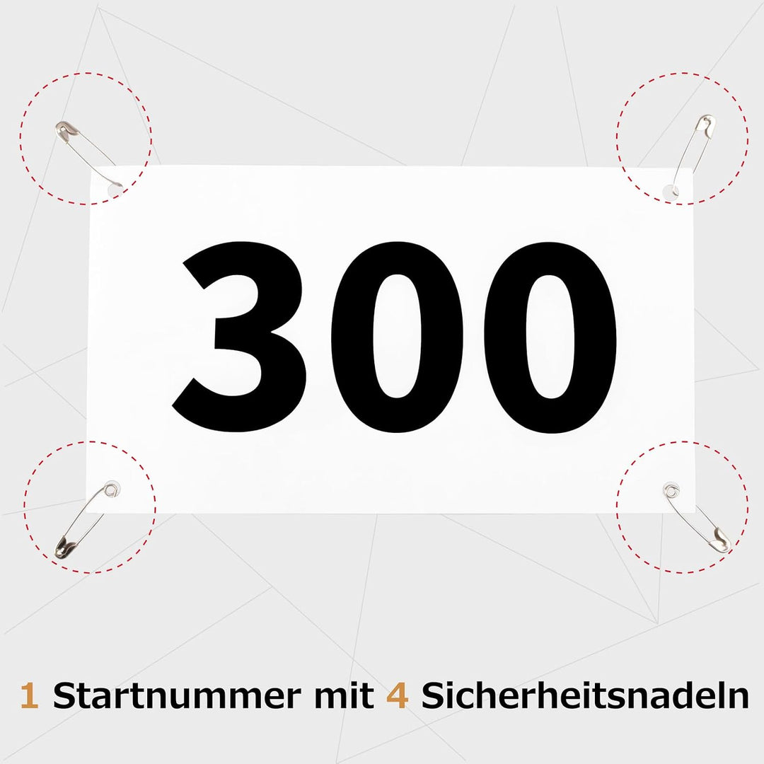 Azarxis Startnummern mit Sicherheitsnadeln für Sportveranstaltungen, Wasserdicht und Reissfest Numme