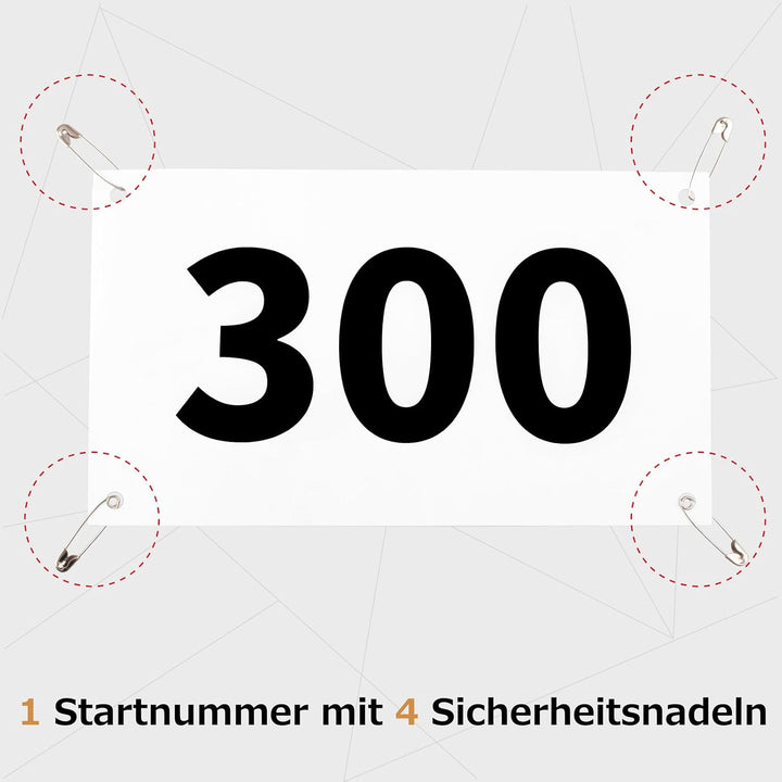 Azarxis Startnummern mit Sicherheitsnadeln für Sportveranstaltungen, Wasserdicht und Reissfest Numme