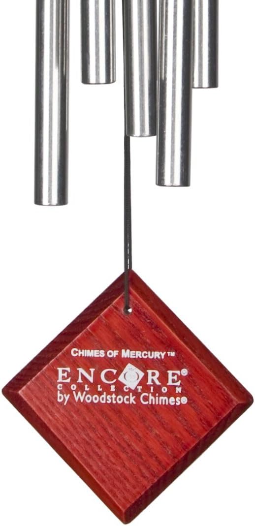 Woodstock Encore Collection Windspiel Chimes of Mercury, silber Silber / Schwarz 35,6 cm, Silber / S