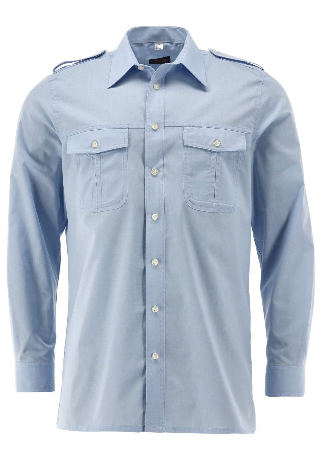 Condor Herren Langarm Pilotenhemd mit abnehmbaren Schulterklappen Koweo 41-42 Hellblau/Bleu, 41-42 H