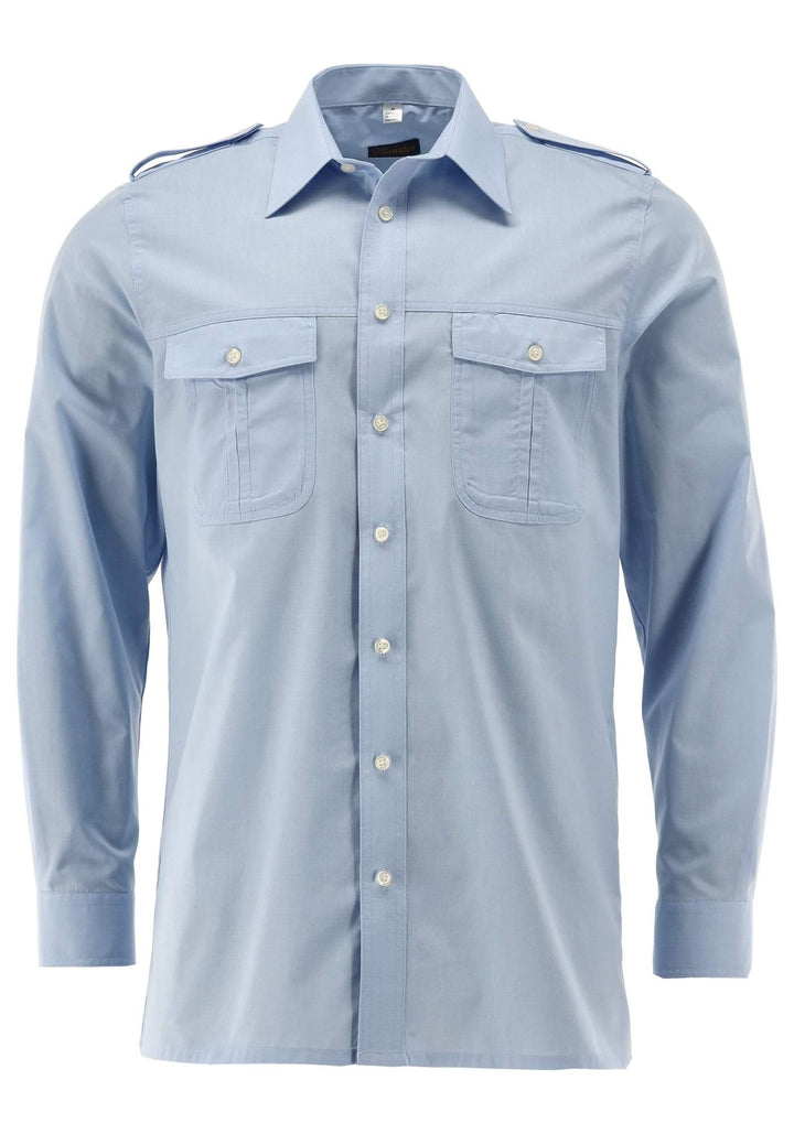 Condor Herren Langarm Pilotenhemd mit abnehmbaren Schulterklappen Koweo 37-38 Hellblau/Bleu, 37-38 H