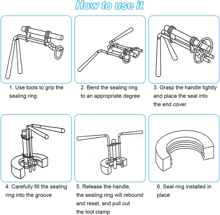 3 Stücke Hydraulikzylinder Kolbenstangendichtungs Installationswerkzeug Kit, Hydraulikpumpe, Hydraul