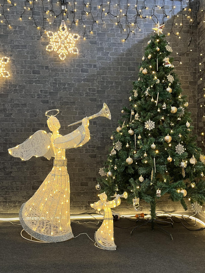 Relax Serie - LED Engel Gross und Klein Set, Gartendeko, Zimmerdeko, Weihnachtsbeleuchtung Figuren,