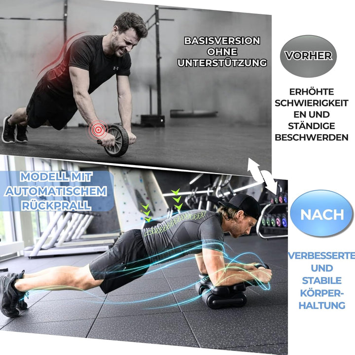 Bauchtrainer für zuhause. Gerät zum Muskelaufbau Mann Frau. Bauchmuskelroller &amp; Sport Haus. Bauchmus