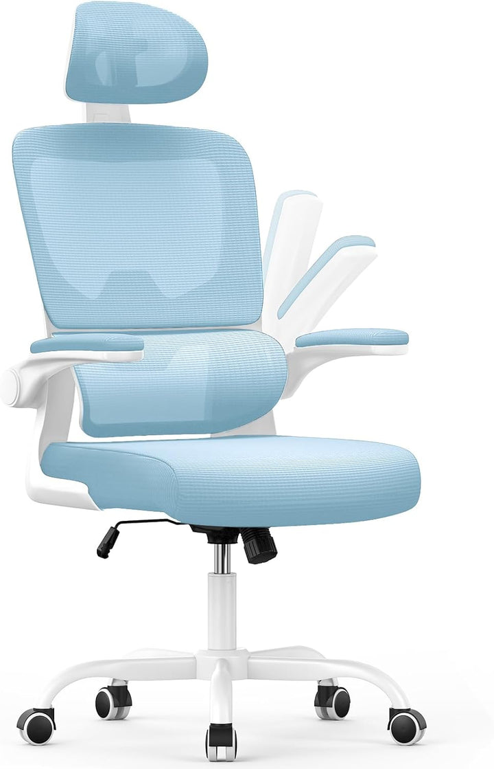 naspaluro Ergonomischer Bürostuhl: Schreibtischstuhl mit C-förmiger Lordosenstütze,Verstellbarer Kop