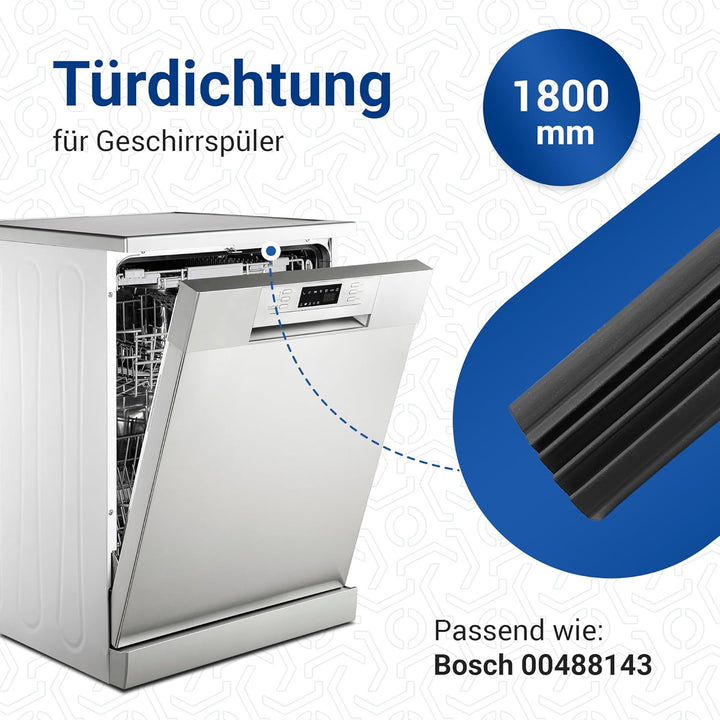 VIOKS Gummi Türdichtung Ersatz für Bosch Siеmens 488143 00488143 Dichtgummi Dichtung Spülmaschine Gu