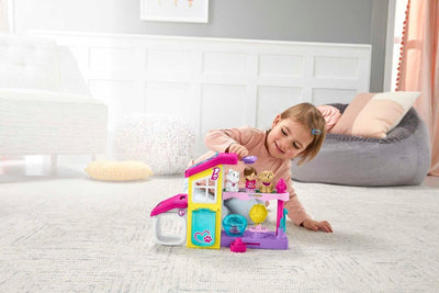 Little People Barbie-Spielset für Kleinkinder mit Musik und Geräuschen, 2 Ebenen und 4 Teilen, Tiers