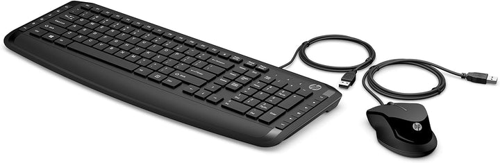 HP Pavilion Kombi Tastatur und Maus 200 (QWERTZ, kabelgebunden, 1.600 DPI, USB-Anschluss) schwarz