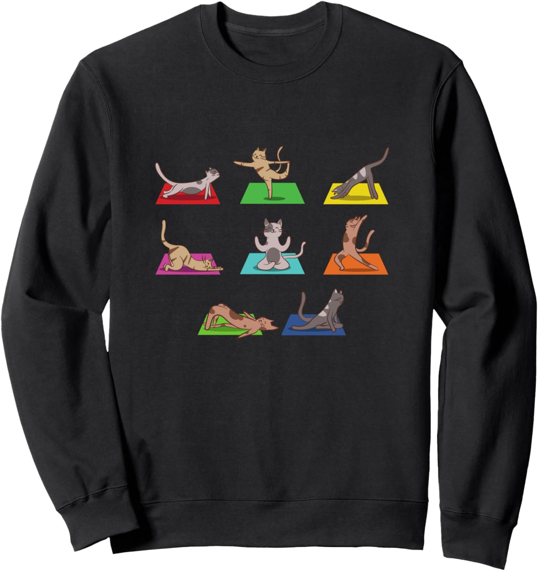 Katzen Yoga Outfit Damen Meditation Namaste Zen Deko Om Cat Sweatshirt