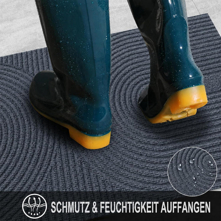Fussmatte 60x90 cm Innen und Aussen - rutschfeste Schmutzfangmatte - Waschbar Fussmatte, Wasserdicht