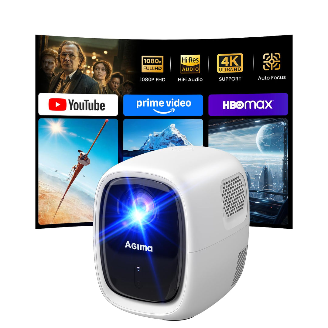 Lower Noise 4K-Beamer mit WLAN und BT5.2,EIN-klick-Zugriff Apps 3D-Audio | Automatischer Bildkorrekt