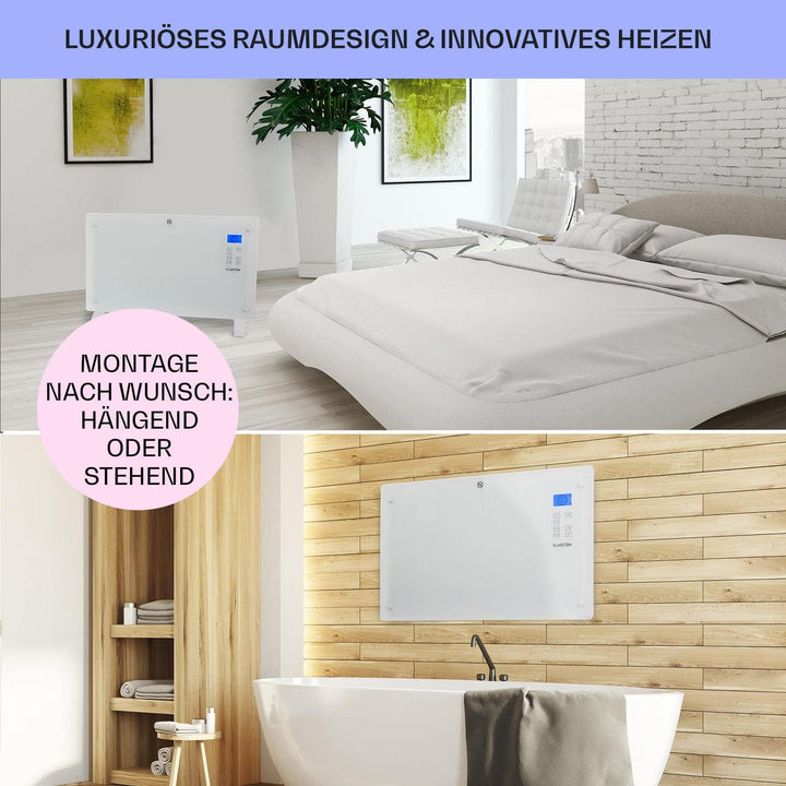 Klarstein Elektroheizung, Konvektor-Heizung mit, Mobile Elektroheizung Energiesparend, Leise Heizung