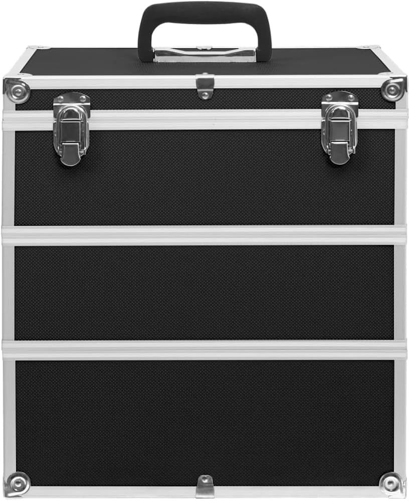 vidaXL Kosmetikkoffer 37x24x40cm Schminkkoffer Schmuckkoffer mehrere Auswahl Schwarz, Schwarz