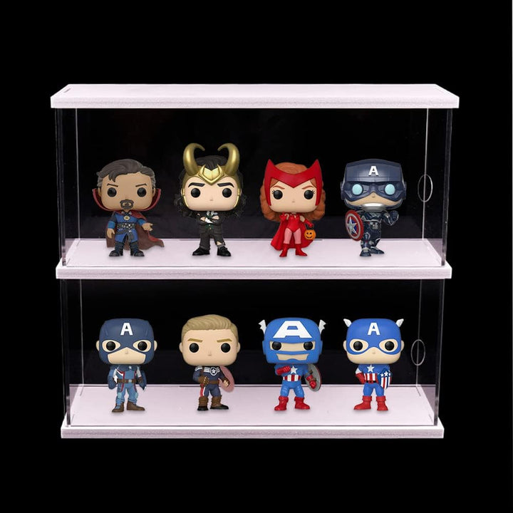 Nynelly 2 Ebenen Vitrine aus Acryl, transparent, zur Aufbewahrung, für Vitrine, staubdicht, für Acti