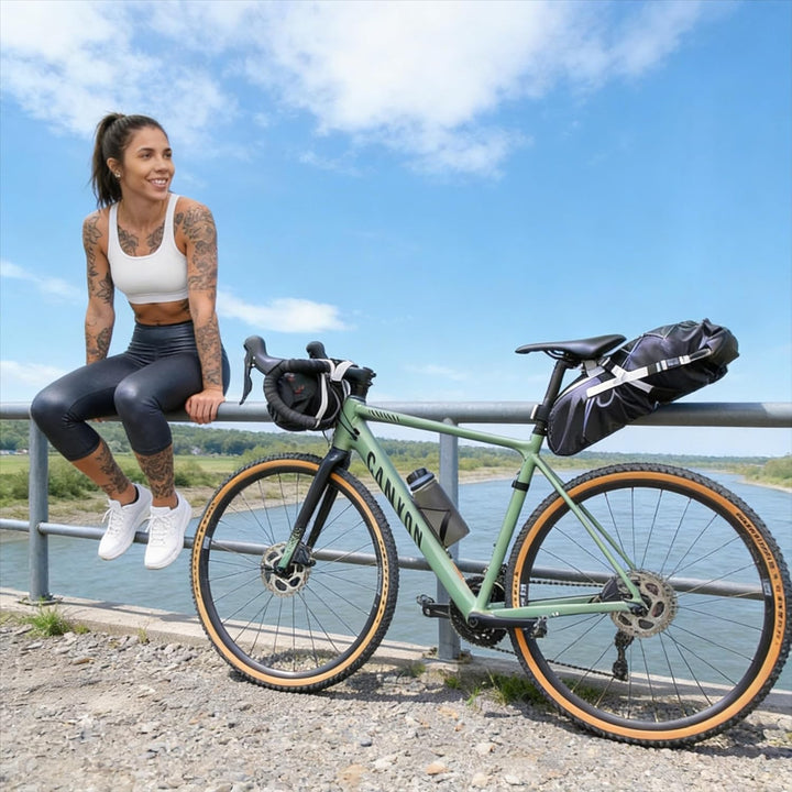 Fahrrad LENKERTASCHE und SATTELTASCHE im Set 17 Liter, bikepacking Taschen wasserdicht Ultraleicht o