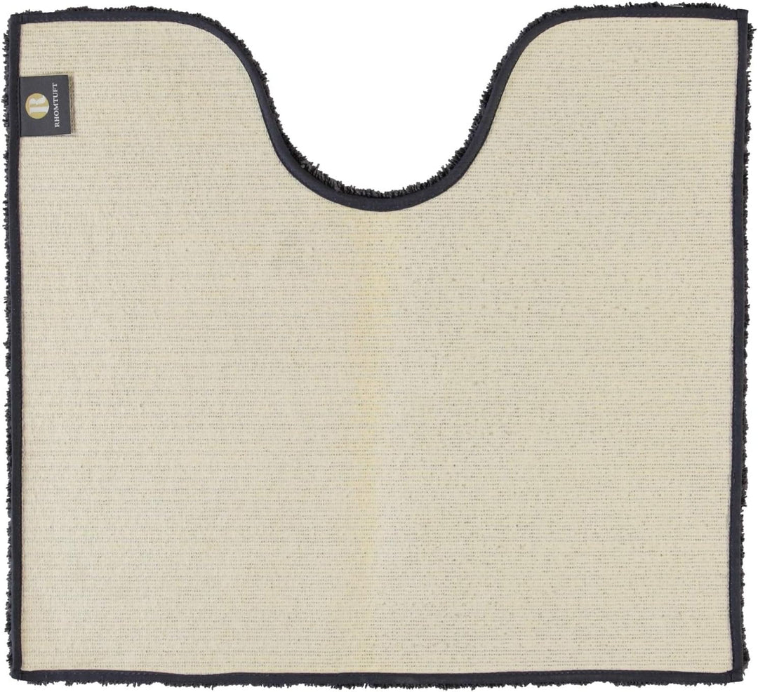 Rhomtuft Badteppiche Square Zinn - 02 Toilettenvorlage mit Ausschnitt 55x60 cm, Toilettenvorlage mit