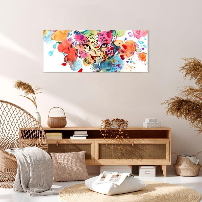 Wandbilder Dekoration Wohnzimmer Farbe Konzept Katze Panorama Bilder auf Leinwand 120x50cm Leinwandb