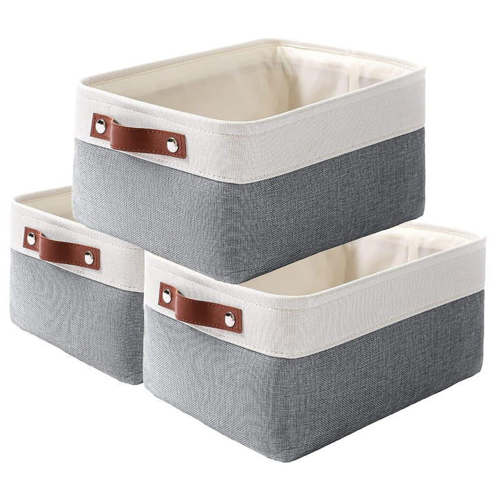 Mangata Stoff Aufbewahrungskörbe, 3er Set Organizer Box für Zuhause, Schlafzimmer, Wohnheim, Make-up