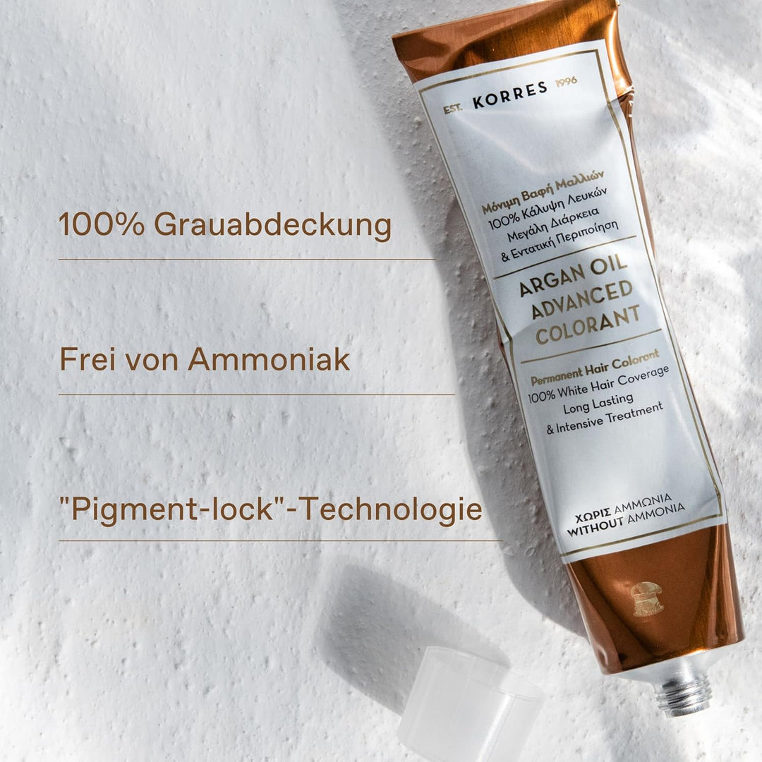 KORRES Argan Oil Colorant – ammoniakfreie Haarfarbe Hellbraun 5.0 – mit Bio-Arganöl, 100% Grauhaarab