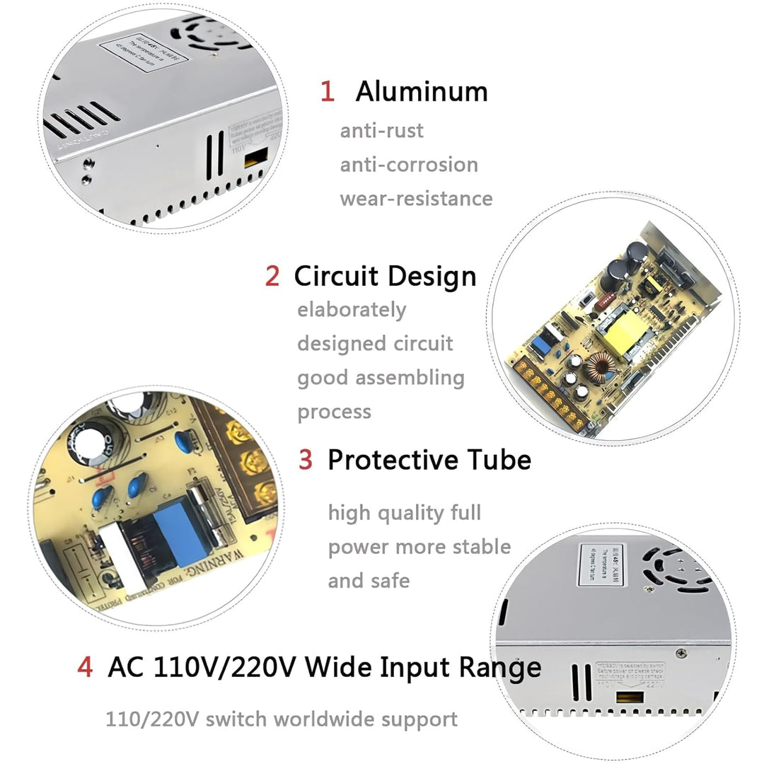 Baiyouli Netzteil 36V 10A 360W Schaltnetzteil Adapter Transformator AC 110V / 220V to DC Schaltwandl