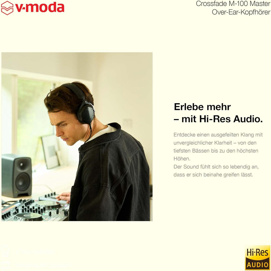 V-MODA Crossfade M-100 Master Over-Ear Noise-Isolating Headphone Schwarz Single, Single