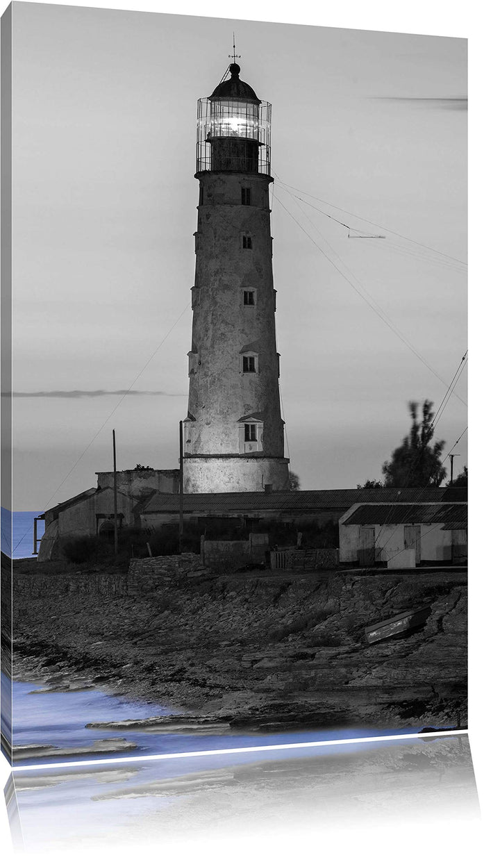 Pixxprint Alter Leuchtturm bei Sonnenuntergang als Leinwandbild/Grösse: 120x80 cm/Wandbild/Kunstdruc
