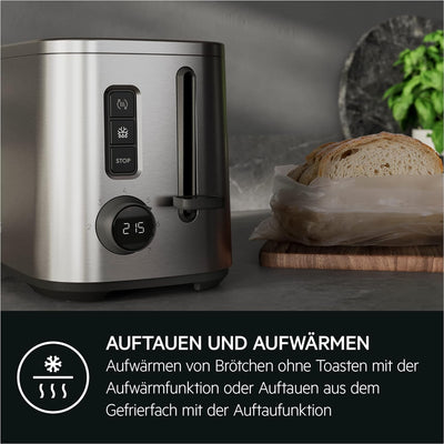 AEG T5-1-4ST Toaster Deli 5 / 7 Toasteinstellungen / Countdown-Timer / Stopp-, Auftau-, Aufwärmknopf