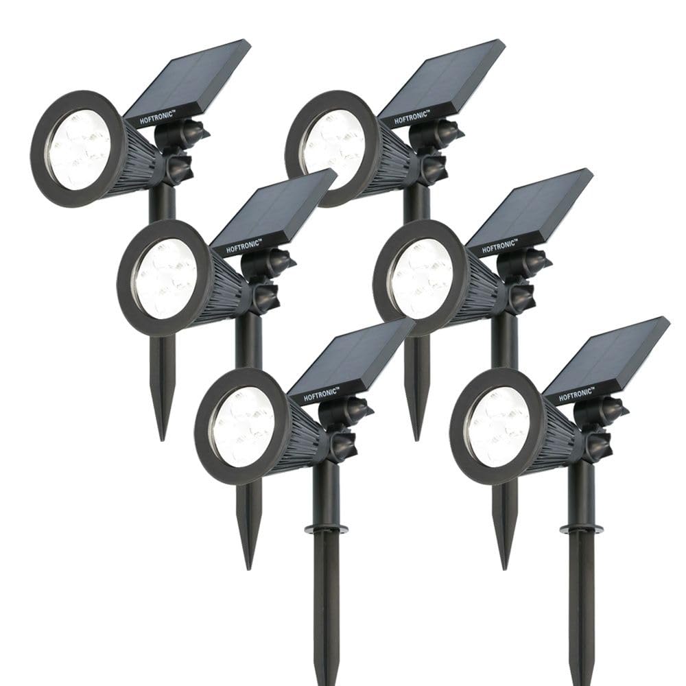 HOFTRONIC - Solar Gartenstrahler Bend IP65 Wasserdicht 6000K Gartenleuchte LED Solarlampen für Ausse