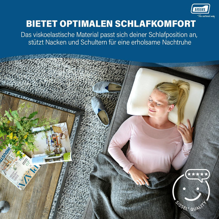 SISSEL Unisex-Erwachsene Classic Plus Orthopädisches Nackenkissen Inkl. Veloursbezug, Höhenverstellb