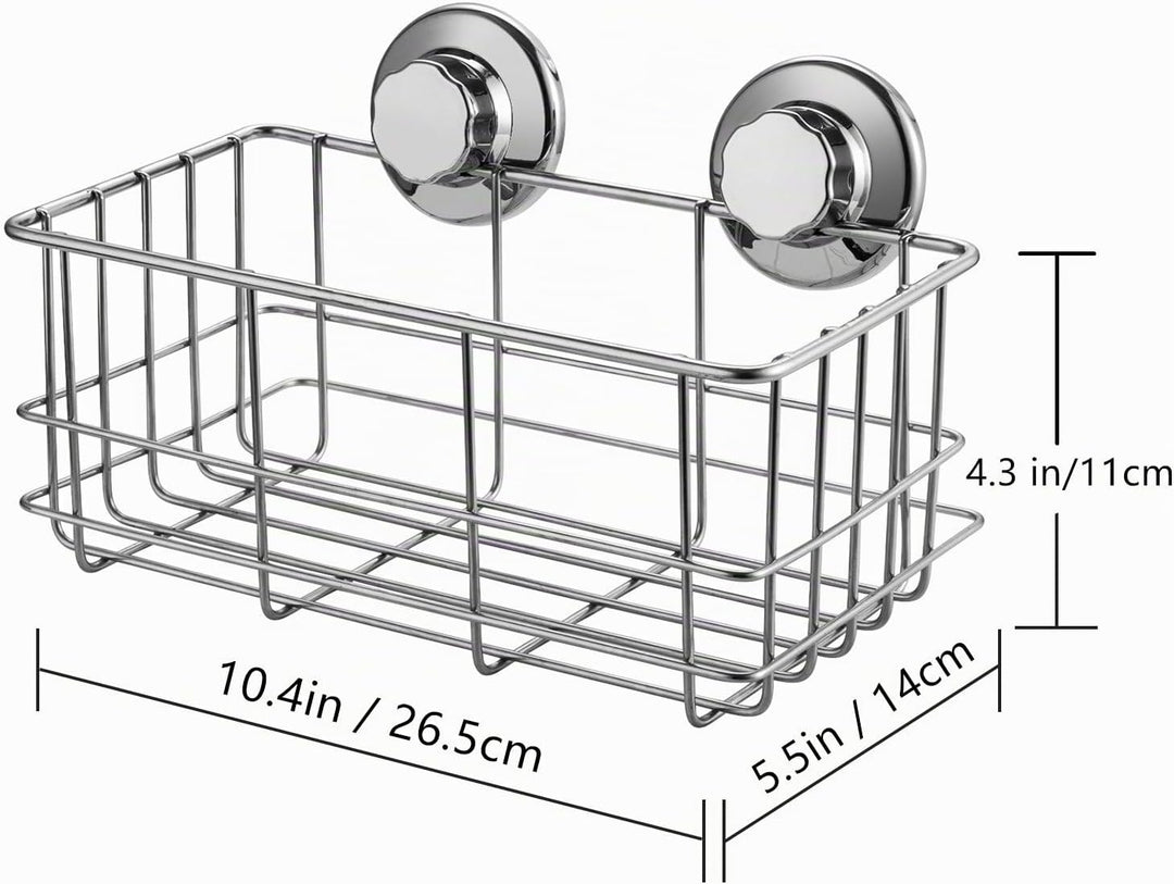 IPEGTOP Suction Cup Deep Shower Caddy Bath Wall Shelf for Large Shampoo Shower Gel Holder Bathroom S