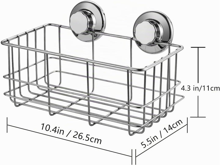 IPEGTOP Suction Cup Deep Shower Caddy Bath Wall Shelf for Large Shampoo Shower Gel Holder Bathroom S