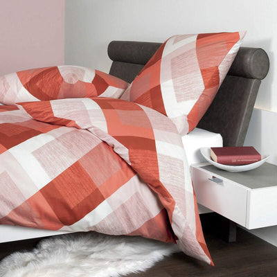 Janine Design Mako-Satin Bettwäsche Moments 98067-01 Koralle Brandy 1 Bettbezug 135 x 200 cm + 1 Kis